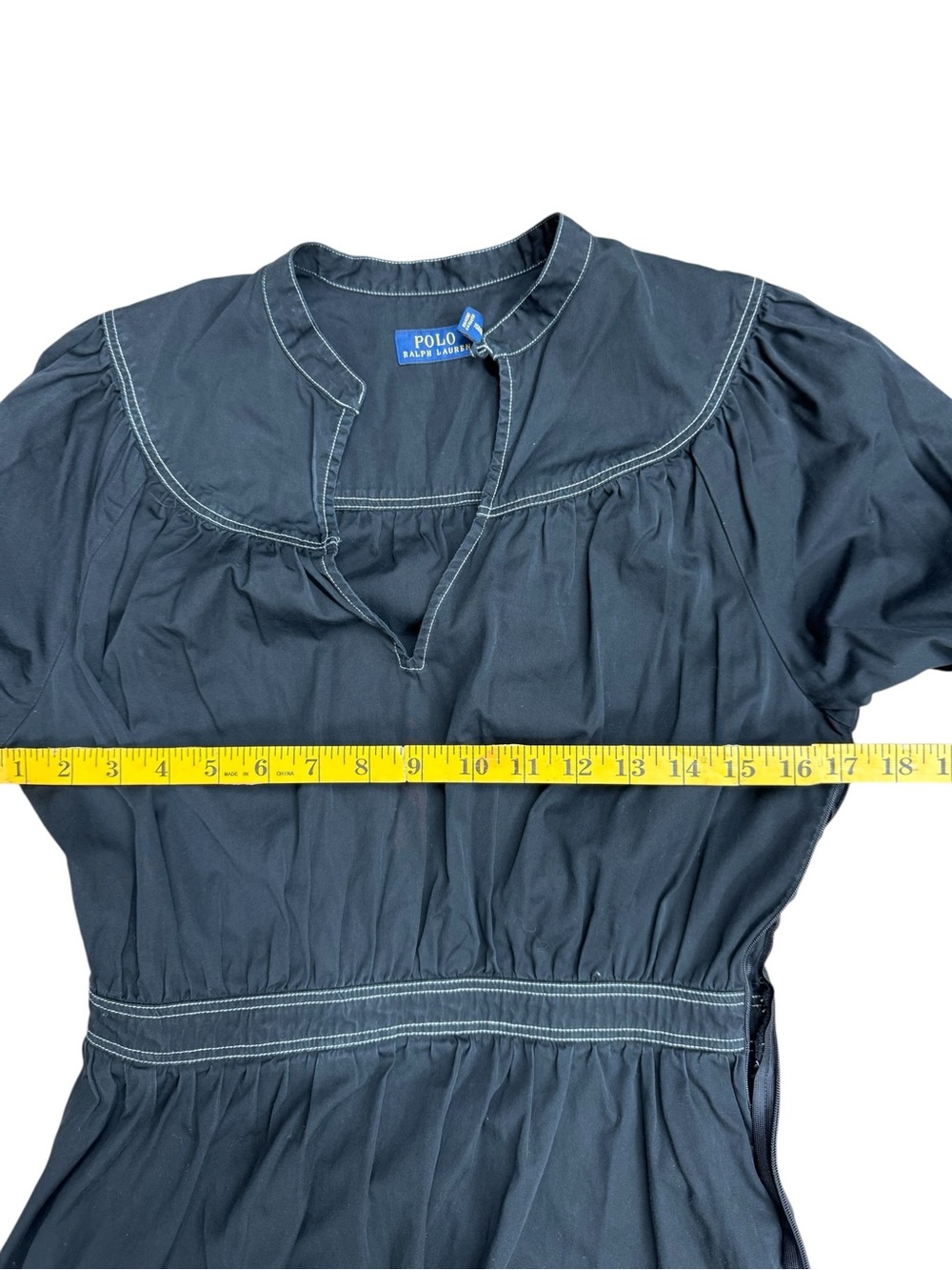 Ralph Lauren Black Midi Dress with Ruffle Hem - Picture 6 of 14
